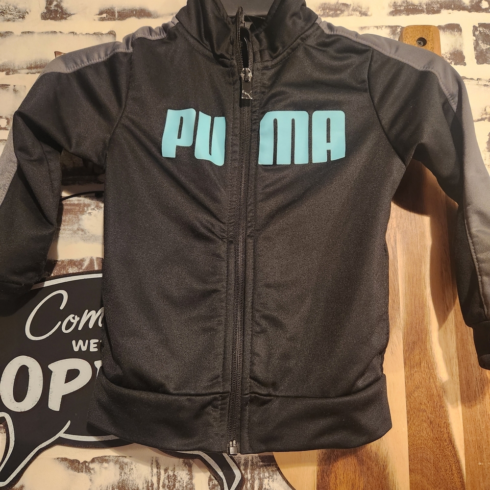 Puma Black Jacket with Blue Logo